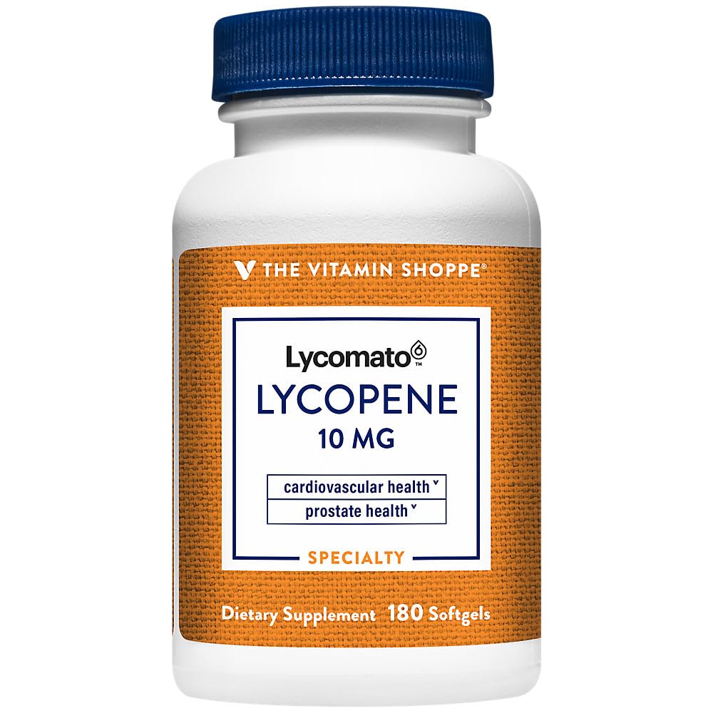 The Vitamin Shoppe Lycopene 10MG, Antioxidant that Supports Cardiovascular, (180 Softgels)