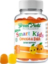 Greenfield Nutritions Smart Kids Halal Omega 3 Gummies DHArekin - 60 Halal bitamina haurrentzat, Brain & Immune Health onartzen du - Vegan, ez-GMO, Gluten, Gelatin-Free eta Halal Gummy Bitaminak