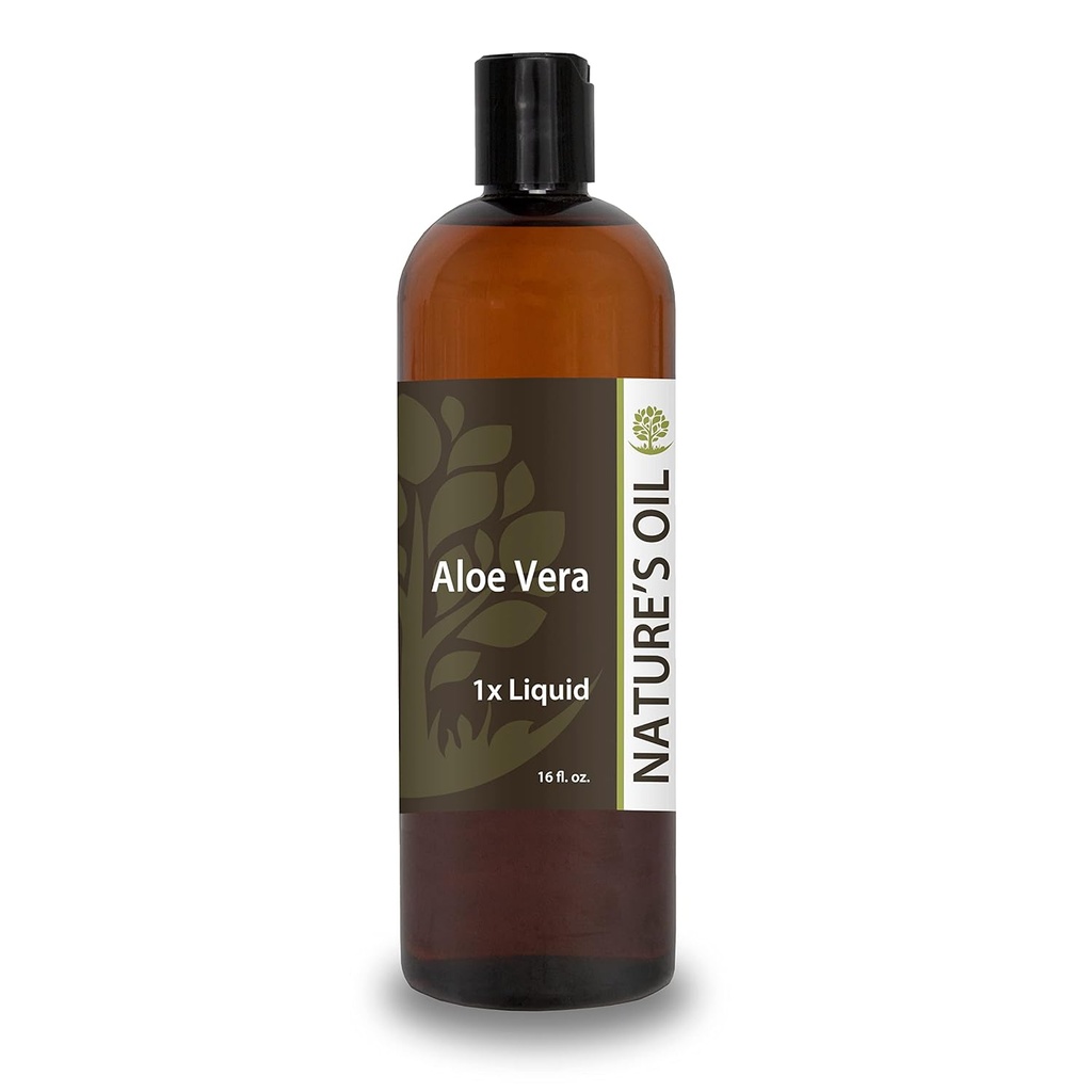Óleo da natureza Aloe Vera Liquid 1x, 16 onças, Puro Extrato de Aloe para cuidados com a pele, cuidados com o cabelo, e DIY Cuidados pessoais