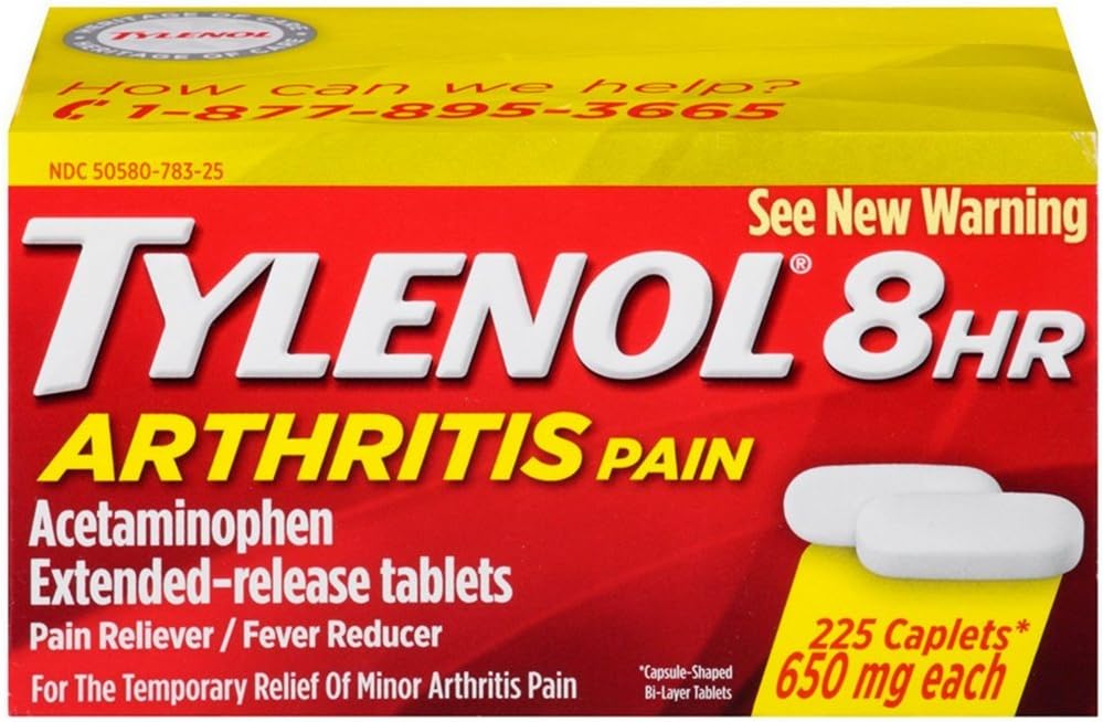 Tylenol 8 uur Artritis Pijn Relever Koorts Reducer Uitgebreide Release Caplet, 225 aantal