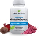 Pure Organic Beet Root Powder Extract - Vérkeringés, Promotes Artories and Veins, Nitric Oxide Production. 1300mg, 60 Veggie kapszula