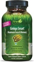 Irwin Naturals Ginkgo Smart Powerful Nootropic Brain Booster - Apoia a máxima memoria, foco e claridade mental con DMAE, Clubmoss, Choline & Acetyl L-Carnitine - 120 Softgels líquidos