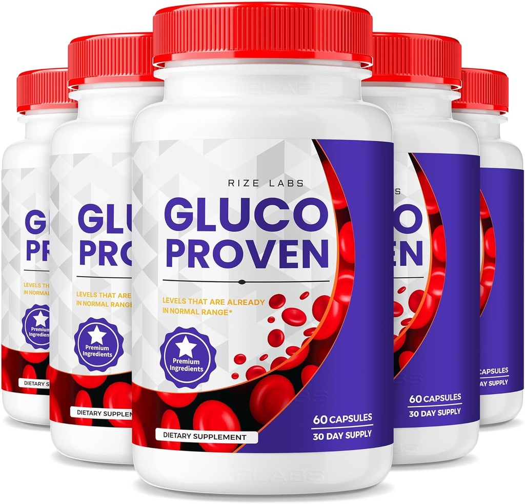 Rize labs - Gluco Proven Capsules - Avancerad Formel Supplement Pills, Maximal Strength Support, All Natural Plus Organic Non GMO (300 kapslar)