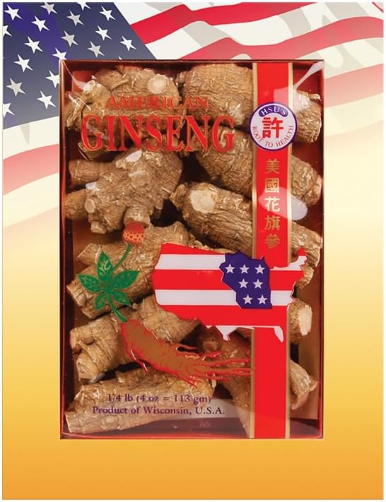 Hsu 's SKU 110- 4 Query 124; Extra Large 124; Burtified Wisconsin American Ginseng Direct dari Ginseng Gardens 44; Hobler 124z Box, 4oz, B005HSX9VM