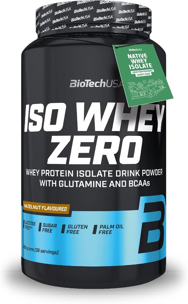 IsoWhey Zero LACTOSE Nocciola 908G di BiotechUSA