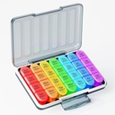 Zoksi Moisture-Proof Weekly Pill Organizer 4 fois par jour, 7 jours Pill Box 4X par jour, une semaine Cas de pilule de voyage avec 28 compartiments portables, contenant de médicaments pour les vitamines, suppléments ou médicaments