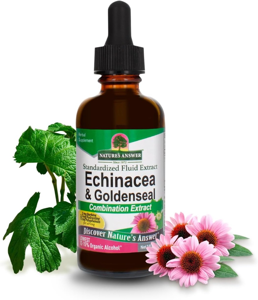 Natura 's Response Echinacea & Goldenseal z organiczny alkohol, 2 -Płynne uncje