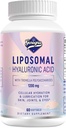 Liposomal Acid hialuronic Suplimente 1000mg-High Biodisponibile Capsule de acid hialuronic dietetic cu Tremella Polysaccharide,Double Concentration Hydration Skin,Joint Lubrication,1Pack