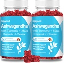 2 Pack Ashwagandha Gummies mit L-Theanin, Ashwa Root Supplement Gummy für Frauen Männer, 120 gemischte Berry Flavored Gummies