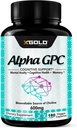 알파 GPC 콜린 보충교재 600mg, 99%+ 높은 순화, 콜린의 높게 생물 사용 가능한 근원, 180 Veggie 캡슐, Cognitive 증강 인자 Nootropic의 지원 기억 & 뇌 기능, Boosts 초점 & 계류