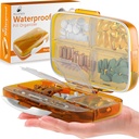 Travel Pill Organizer Medicine Dispenser - Moisture-Proof Pill Boxes och Organizer - Portable Vitamin Container Holder - 8 Stora Kompartement för Medicinering och Kosttillskott