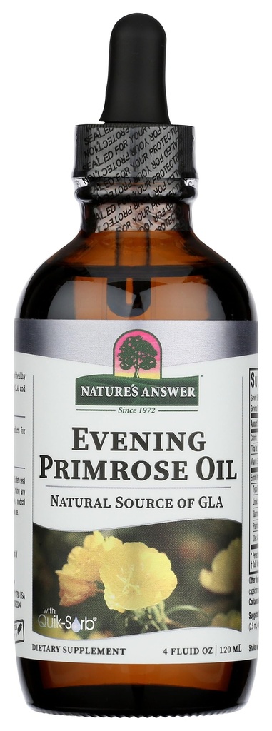 Nature's Answer Liquid Evening Primrose Oil 4oz Liquid | Cold Pressed | Essential All Natural Moisturizer for Hair, Skin, Nails | Rosacea Psoriasis Eczema Relief | Single Count