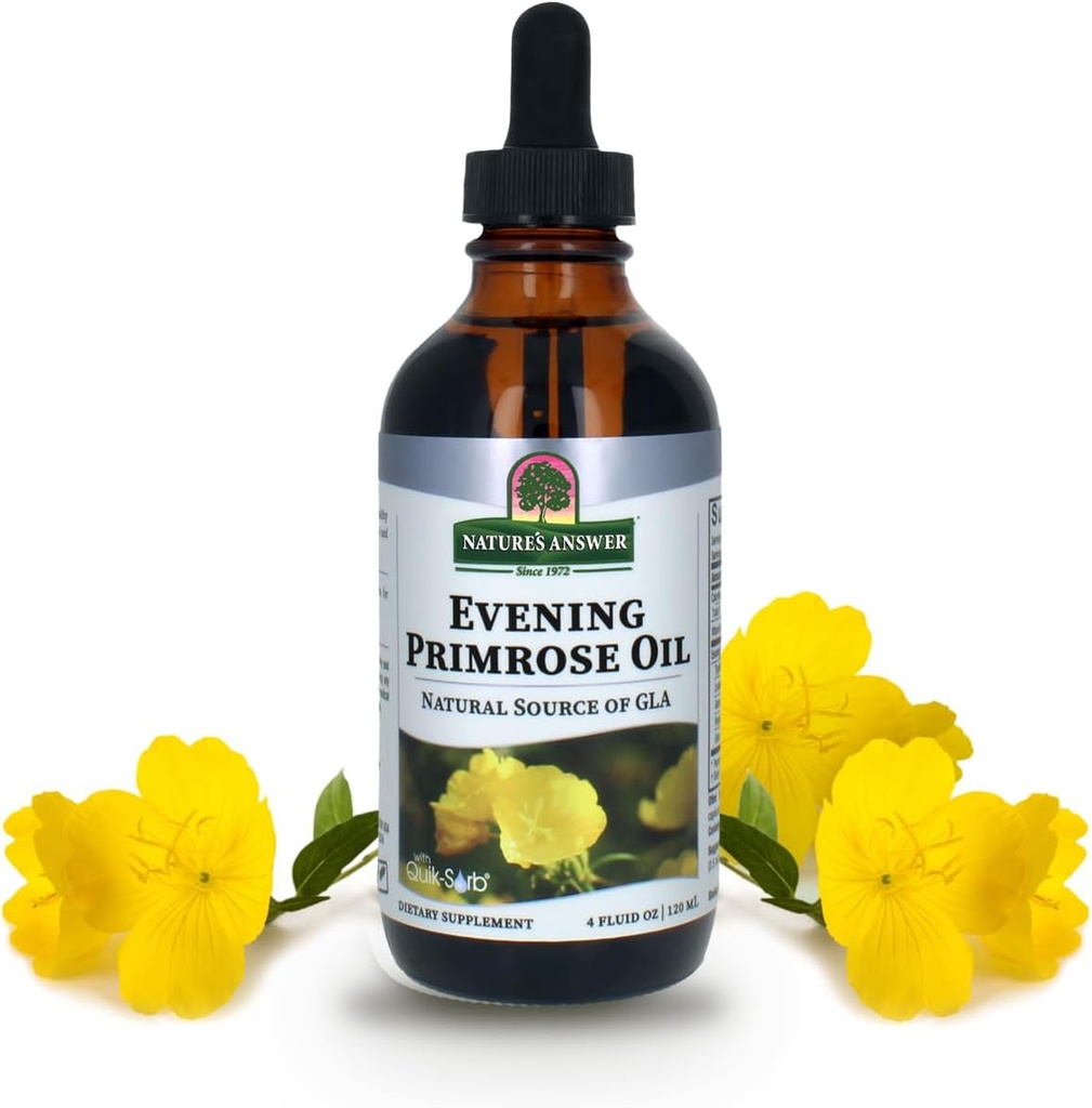 Resposta da natureza Liquid Evening Primrose Oil 4oz Líquido □ Frio Pressionado □ Essencial Todos os Hidratante Natural para Cabelo, Pele, Unhas