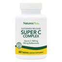 NaturesPlus Super C Complex, Sustained Release - 60 Tablets - 1000mg Vitamin C + 500mg Bioflavonoids - Vegetarian, Gluten Free - 60 Servings