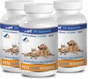 Dog Muscle Supplement - Domácí zvířata Ultra Vitamíny - pro psy a kočky - Imunitní zdraví - Výhody pro vlasy a srst - Pes Vápník Žvýkačky - 270 Ošetření (3 láhve)