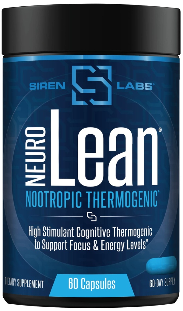 Siren Labs Neuro Lean Concentrated Thermogenic for Health, Water Loss, Energy and Focus - 60 Capsules
