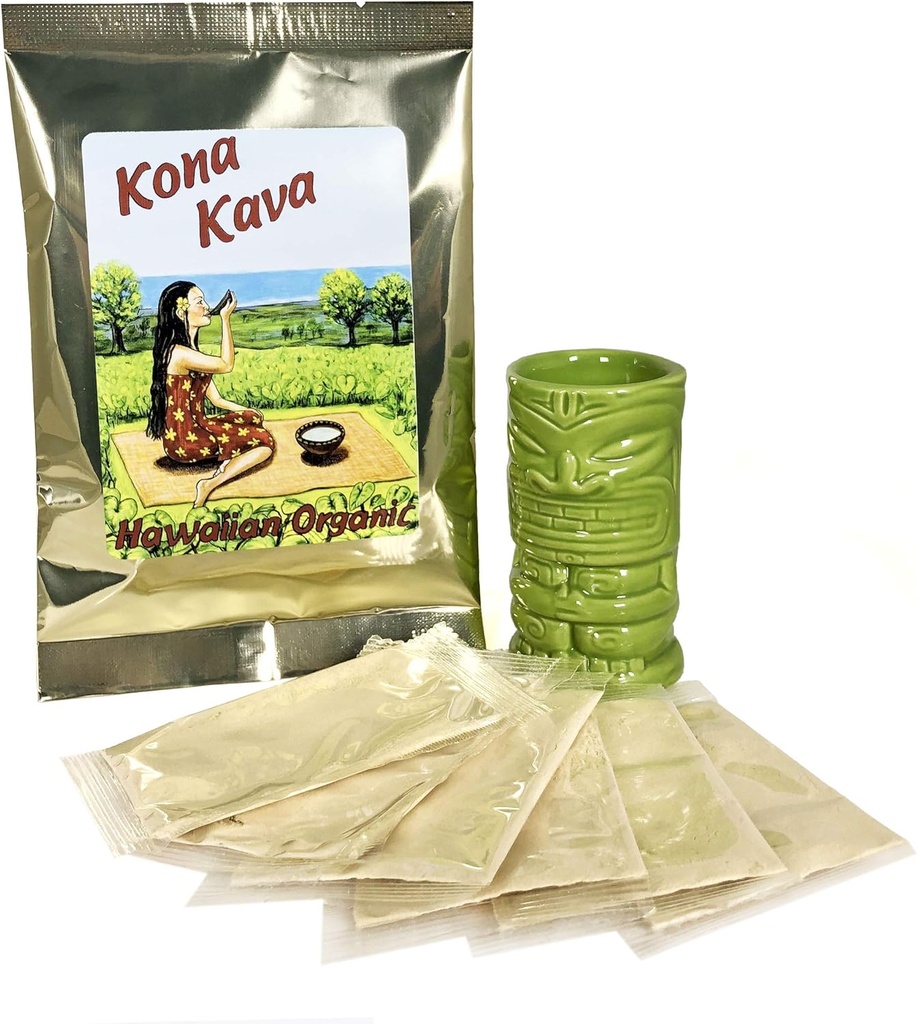 Kona Kava Instant 30% Kavalactone Kava Drink Singles - Tropické - 6 Pack
