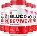 (5 Pack) Gluco Revive - GlucoRevive, Gluco Revive Pills,GlucoRevive Support, GlucoRevive Capsules, Gluco Revived All Natural Premium Formula, Gluco Revive Pills Reviews, 150 cápsulas Para 5 meses