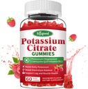 Potassium Cittember Gommies – Potassium Supplement for Barty Health, Leg Cramp & electlyte Recember, เวก้า, Not-GMO, Glute-free, Raspberry Flavor, 60 เคานต์