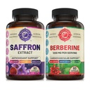 Pure Saffron Extract & Premium Berberine Bundle (One Bottle Each). Supports Mood, Energy Boost, Metabolic Function. USA Made.