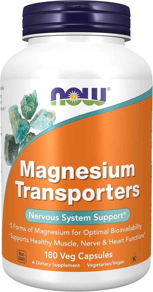 Ara menjars suplementaris, transports de Magnesium amb 5 formes de Magnesium per a biolibilitat d'Optemal, 180 Veg Capules