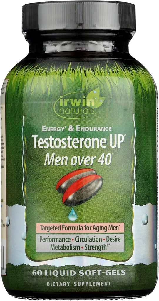 Irwin Naturals Energy '&' Endurance Testosterona Up Men Mais de 40 60 Sgels