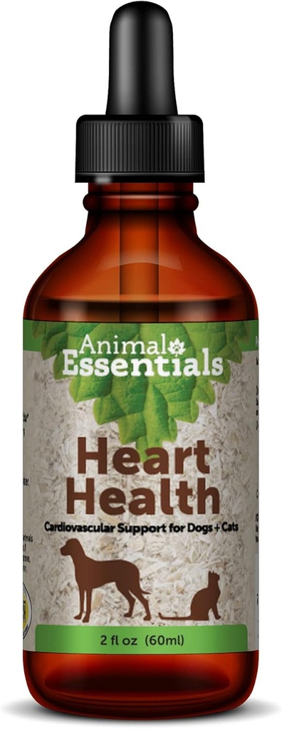 Animal Essentials Heart Health for Dogs & Cats - Cardiovascular Support Supplement, Love, Organic Holhorn ברי, Herbal Tincture - 2 Fl Oz