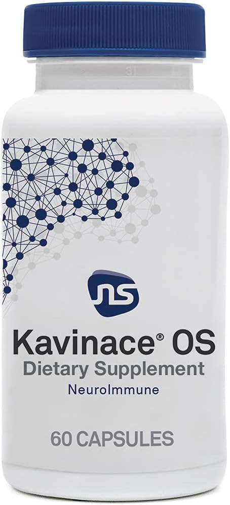 NeuroScience Calm Sleep Aids for Adults - Kavinace OS - Soothing Neuro Immune Support Supplement with L Theanine & 5mg Melatonin - Quick Relief from Sleeplessness After Just One Dose (60 Capsules)