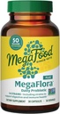 Mega Food MegaFlora Probiotic Plus - Probiotics for Women and Men Digestive Health - 50 מיליארד CFUs & 14 Strains - Immune Support Supplement - Vegetarian - 30 קפסולות