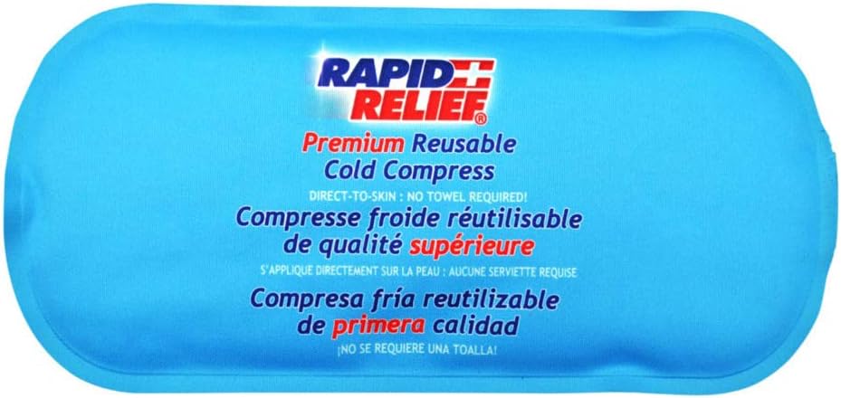 Rapid Relief Reusable Gel Cold Compress - Soft fabric Cold Pack for Injuries, First Aid, Sprains, Headaches, כאבי ראש, כאבי שרירים ו- Pain Relief 5