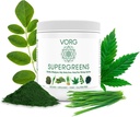 VORG SuperGreens - #1 Green Superfood Powder with Chlorella, Barley Grass, Moringa, Kelp, Spirulina, Wheatgrass - 100% Organic - Probiotics, Fiber & Enzymes (1 Week Supply)