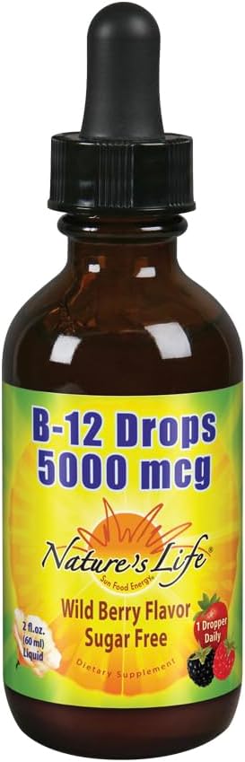 Nature's Life B-12 gouttes, méthlycobalamine 4 oz (2 Fl Oz (paquet de 1))
