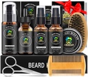 XIKEZAN Beard Kit for Men Grooming & Care Set w/2 Pack Beard Serum, Wash, Oil, Balm, Comb, Brush, Scissor, Bag, EBook, Unique Birthday Gifts for Men