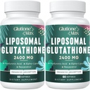 8-in-1 Liposomale Glutathione 2400 MG, hohe Absorption Antioxidantien-Formel – mit Hyaluronsäure, Alpha-Lipoinsäure, Resveratrol - Haut, Leber-Detox & Immunsystem, 120 Softgele