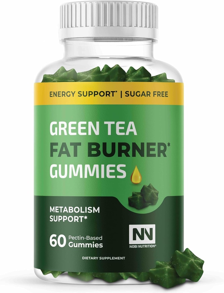 Nobi Nutrition Green Tea Fat Burner Gummies üçün Kilo qazanmaq / Metabolizma Boost & Appetite Green Coffee Bean və Garcinia Cambogia ilə Suppressant