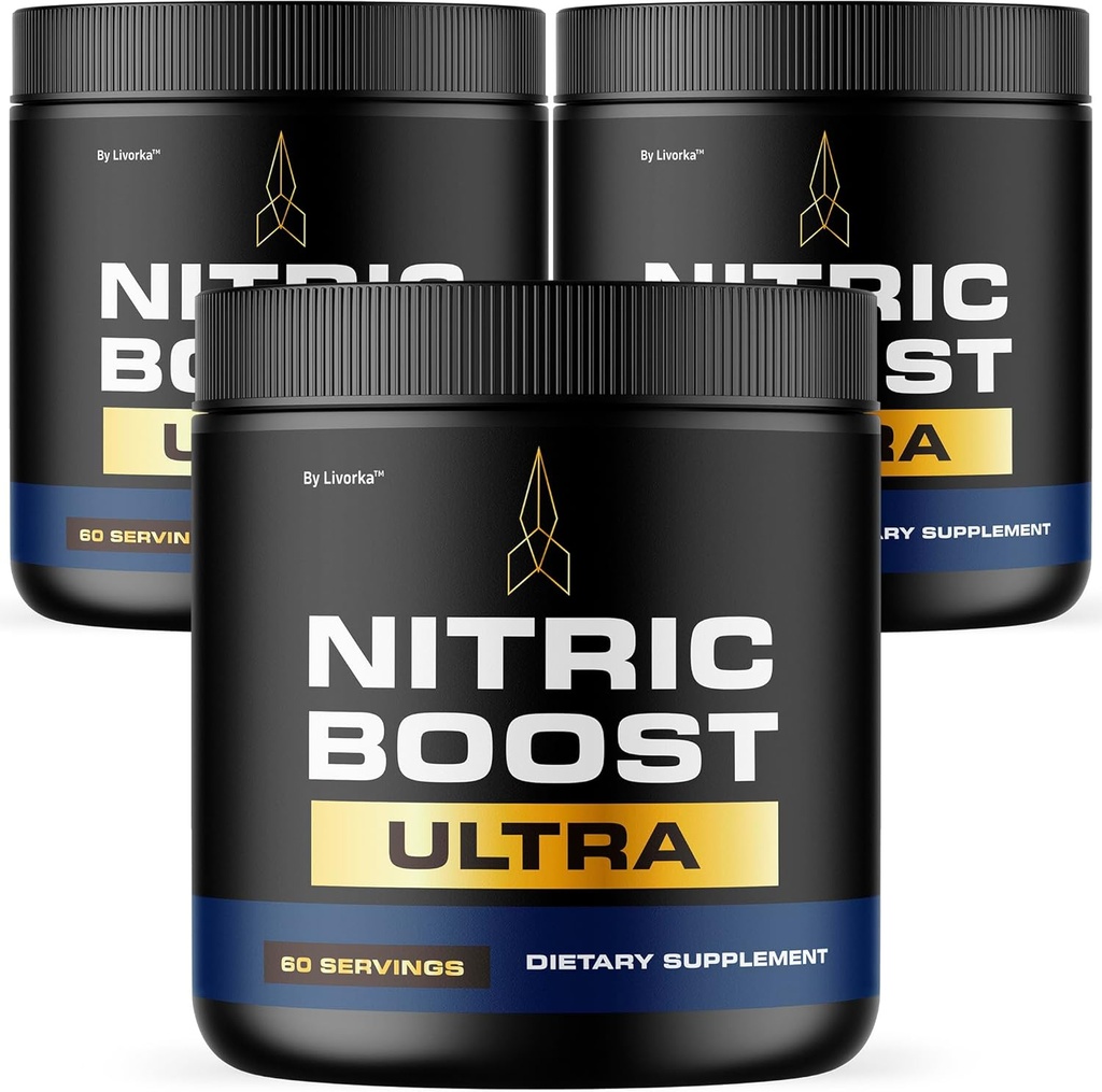 LIVORKA (3 opakowania) Nitric Boost - Nitric Boost Ultra Purple Powder for Men, NitricBoostUltra Powder, Boost Energy and Support Active Lifestyles, 180 Służenia dla 3 Miesiące