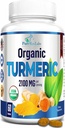 Organic Termeric - 2100mg USDA Organic Termeric Curcumin with Black Peper, Vegan - 60 tablečių