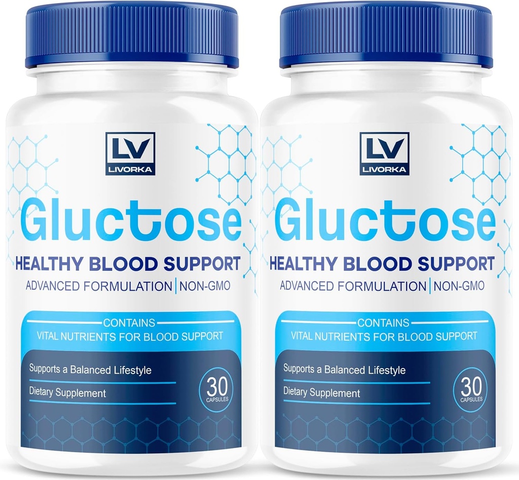 (2 csomag) Glüktóz Advanced Blood Support, Gluktóz, Gluktóz - Advanced Blood Supplement Support Capsules - All Natural Formula, 60 kapszula 2 hónapra