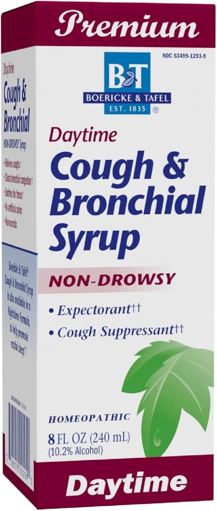 自然之路 Boericke & Tafel 日间 cough & Bronchial Syrup, Cough Sprant & Expeatorant, Non-Drowsy, 8 Fl. Oz