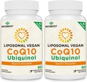 1000mg CoQ10 lipossomal Ubiquinol, 120 Vegan Softgels, alta absorção Ubiquinol CoQ10 Suplemento, Forma antioxidante ativa de coenzima Q10 para função cardíaca e produção de energia