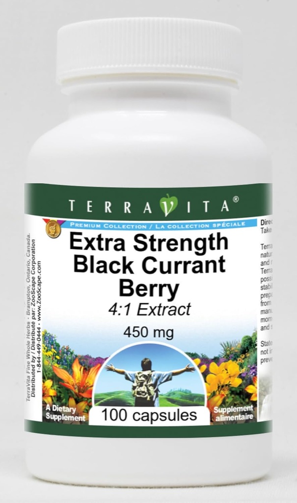Extra sila Black Currant Berry 4: 1 Extract - 450 mg (100 kapsúl, ZIN: 51414) - 2 balenia