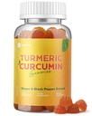 Turmeric Gummies with Black Pepper, Turmeric and Ginger Supplement for Immune Support, Sugar Free Curcumin Ginger Gummies for Adult Vegan Non-GMO