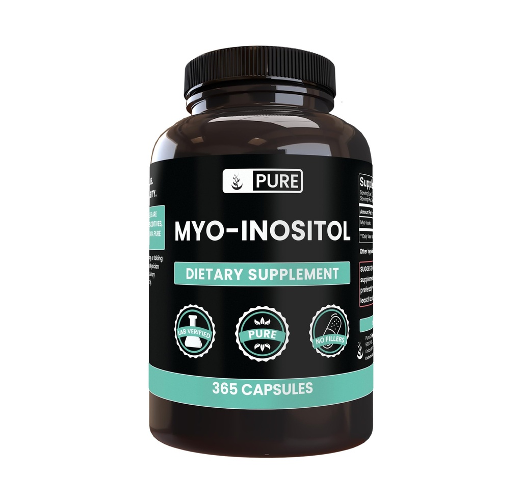 Myo-Inositol (365 Capsules) No Magnesium Or Rice Fillers, Always Pure, Lab Verified