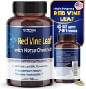 Red Vine Leaf și Horse Chestnut, 50% Flavonoids pentru Leg Vein Support, Piele, Inima Wellness - Made in the USA