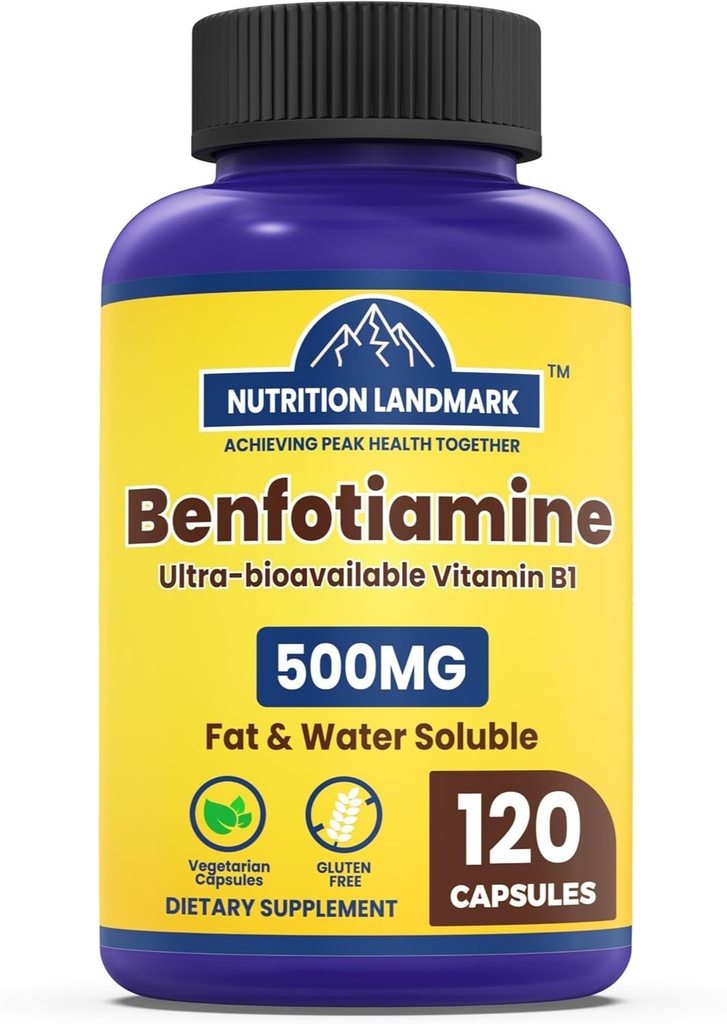 Benfotiamin - Thiamin B1 dodatek, Benfotiamin dodatek - Benfotiamin 120 Kapsle, gluten zdarma - 500 mg na servírování