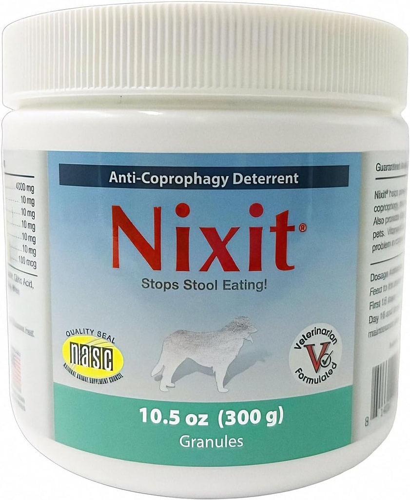 Nixit Stool-Eating Preventative for Dogs - Suplemento de la vitamina B - Hierve de pollo y polvo natural saboreado Polvo - 10,5 oz