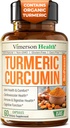 Suplemen Curcumin Turmeric dengan Ekstrak Pepper Hitam - Potency Organik Tinggi 1200 mg & 95% Curcuminoids untuk Gabungan & Digetical Supplemen - 60 Vegan Cursules