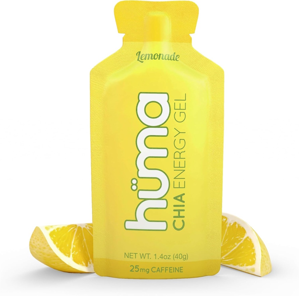 Huma Chia E năng lượng Gel, Lemonade, 12 Gls, 25mg Caffeine - Premier Thể thao chất dinh dưỡng để tập thể dục