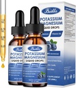 (2 Pack) Draslík Magnesium dodatek tekutý s draslíkem, hořčík, vápník, vitamin D3, zinek, pro dospělé a děti, bez cukru