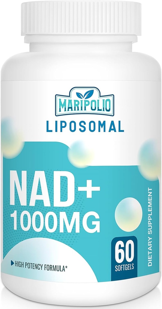 Liposomal NAD+ Supplement 1000 mg | En Yüksek NAD Pontecy | Max Aborpsiyon | Pure NAD Supplement | Enerji ve DNA Tamir, Aging Defense, Brain Function | 60 Softgels